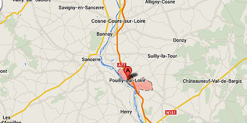 Pouilly-sur-Loire, mappa
